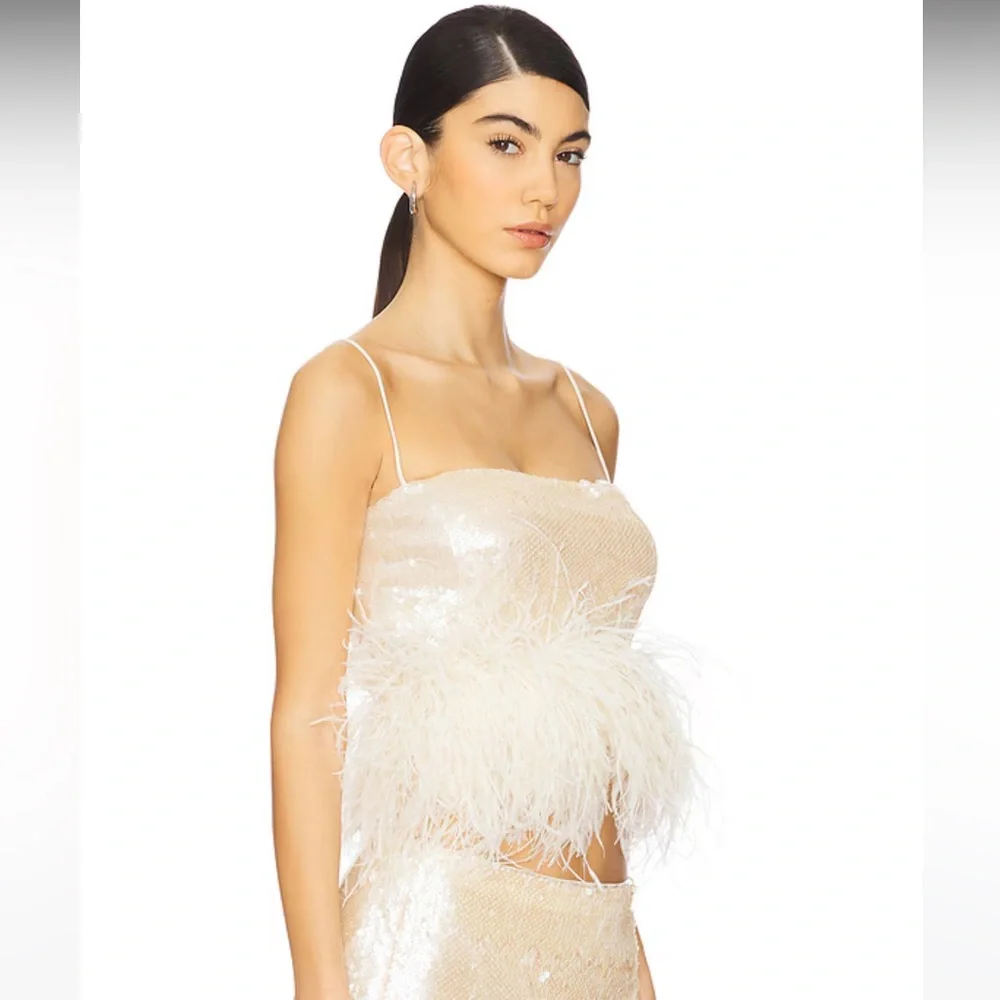 L’ Academie by Marianna Ceci Sequin Cami in Blush Nude New With Tags! - Picture 4 of 9